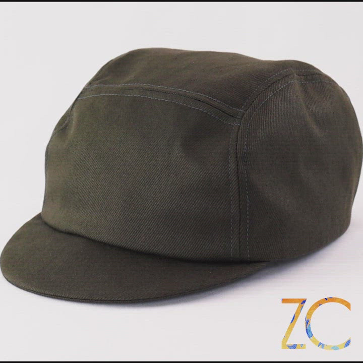 Cycling Cap - Olive Green Hemp Twill