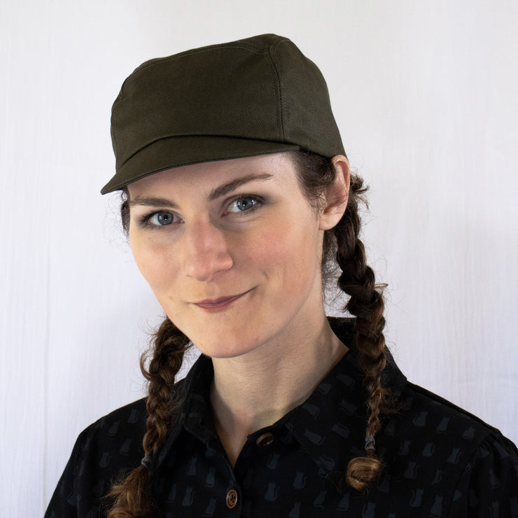 Cycling Cap - Olive Green Hemp Twill