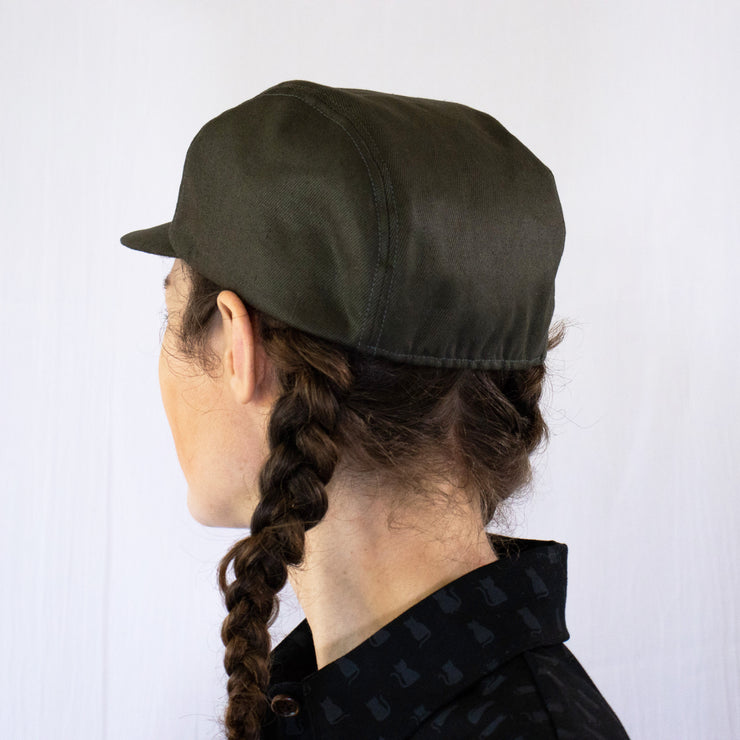 Cycling Cap - Olive Green Hemp Twill