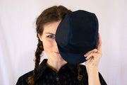 Cycling Cap - Dark Teal Blue Hemp Twill