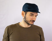 Cycling Cap - Dark Teal Blue Hemp Twill