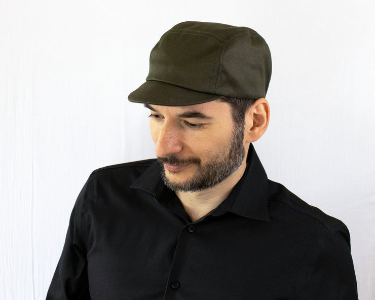 Cycling Cap - Olive Green Hemp Twill